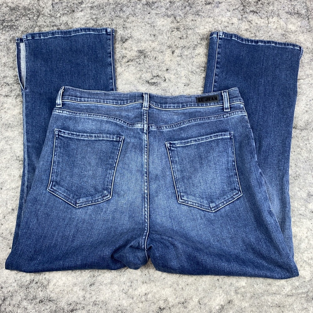 Le Jean Women's 32 Blue Medium Wash Cotton Blend Stella‎ Cropped Flared-Leg - Picture 4 of 14